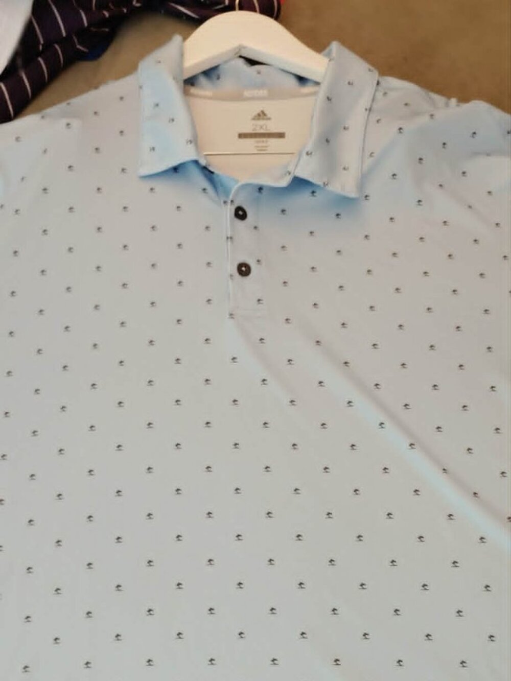 Adidas Men's Ultimate 365 Golf Performance Polo size 2XL Sky Blue w/Palm Trees